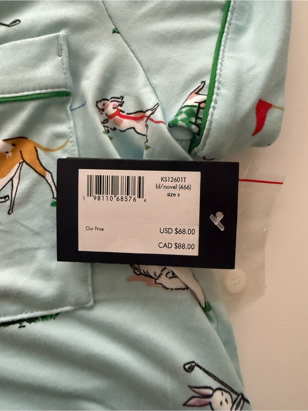 NWT Kate Spade Light Blue Dog & Golf Cart Print Pajamas - Picture 4 of 7